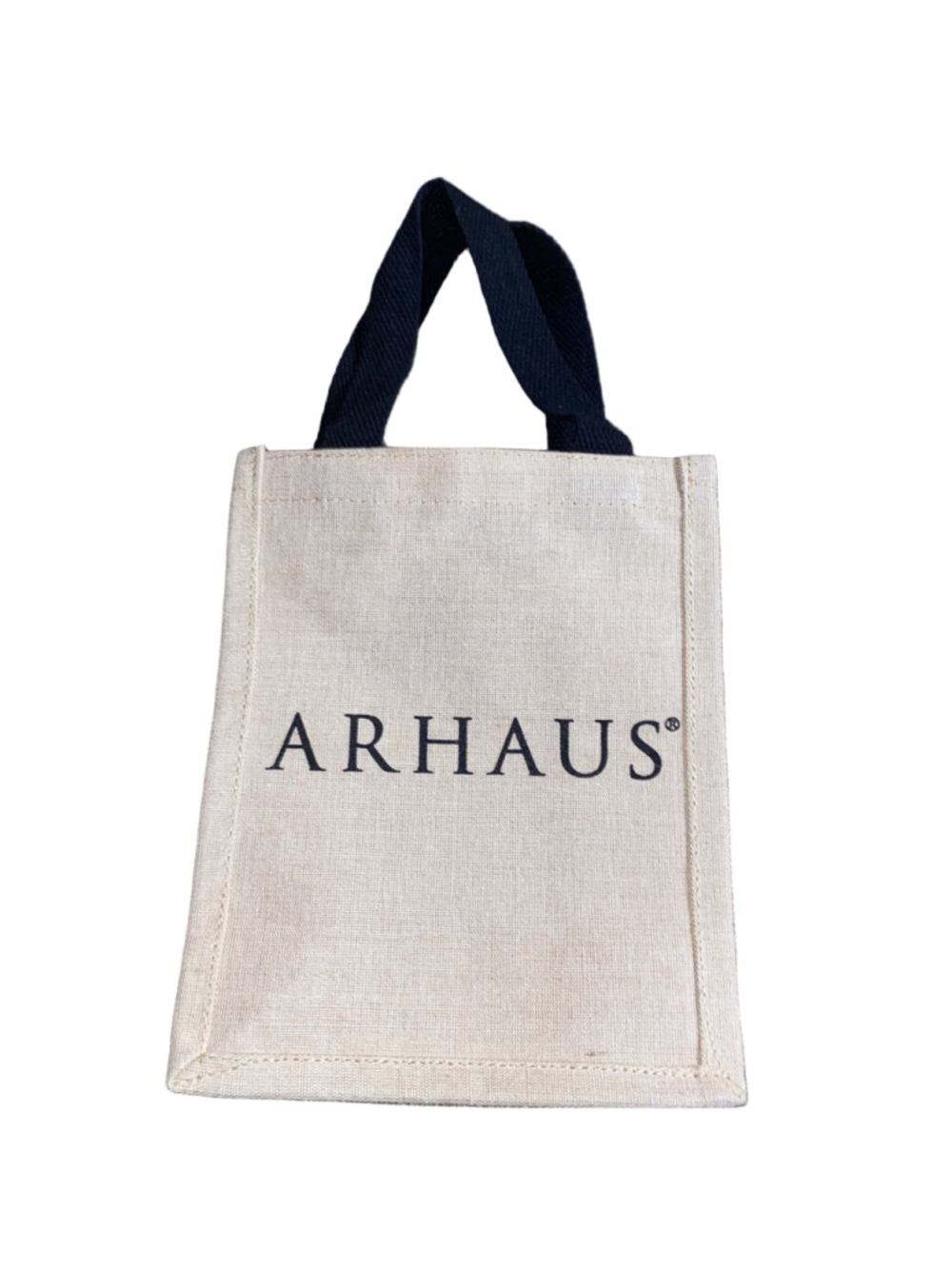 Women's ARHAUS Jute Canvas Reusable Shopping Tote Bag ~10” tall